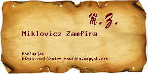 Miklovicz Zamfira névjegykártya